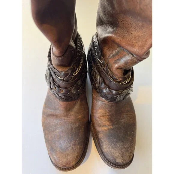 Freebird By Steven FB-Drove Brown Leather Cowboy Boots Womens Sz 9 - Picture 2 of 16